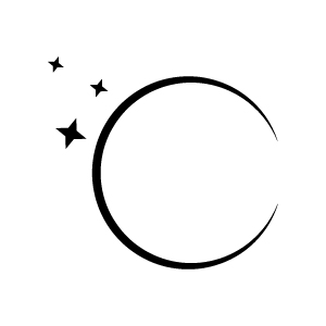 Image with irresistible luxury black moon and stars logo.