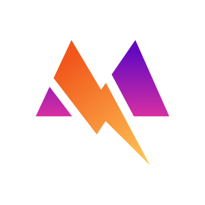 Image with amazing orange and purple mountain logo.