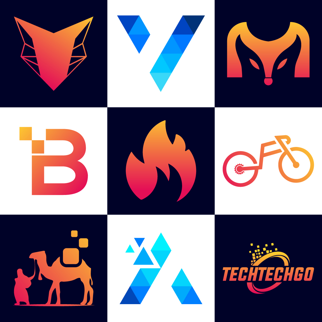 A set of images with amazing logos.