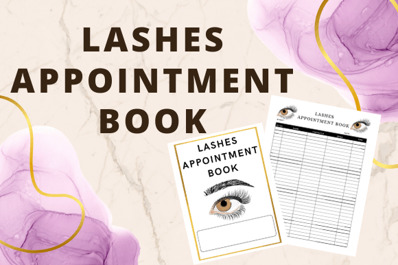 Simple lashes appointment book graphics.