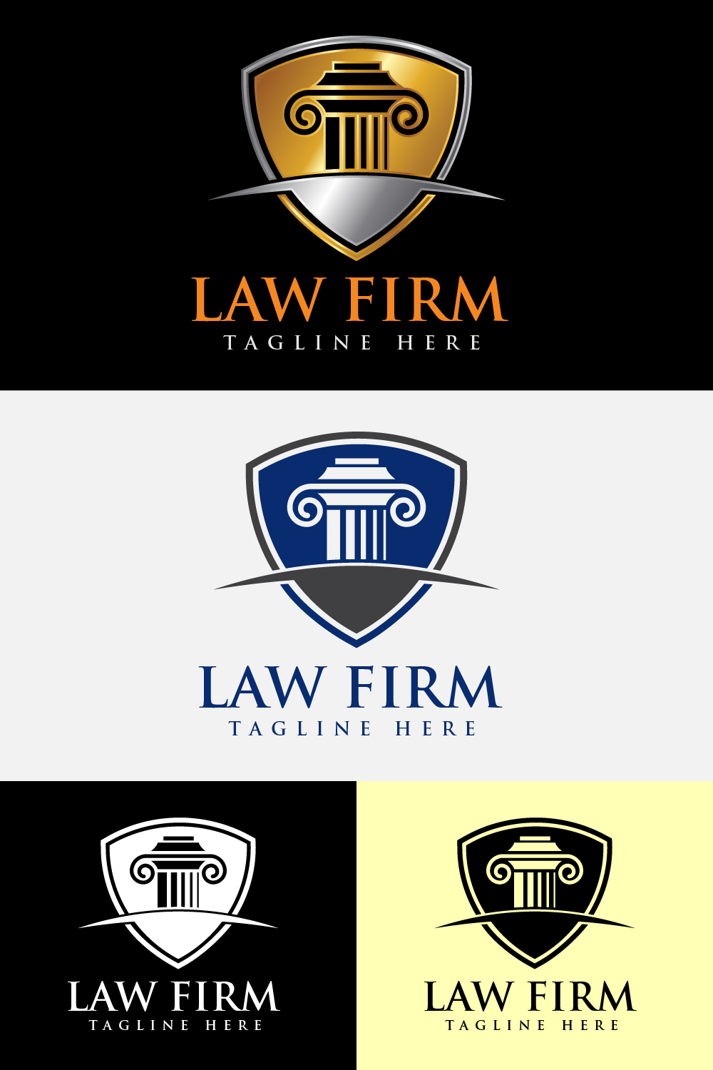 Law Firm Logo Design Illustration Concept pinterest image.