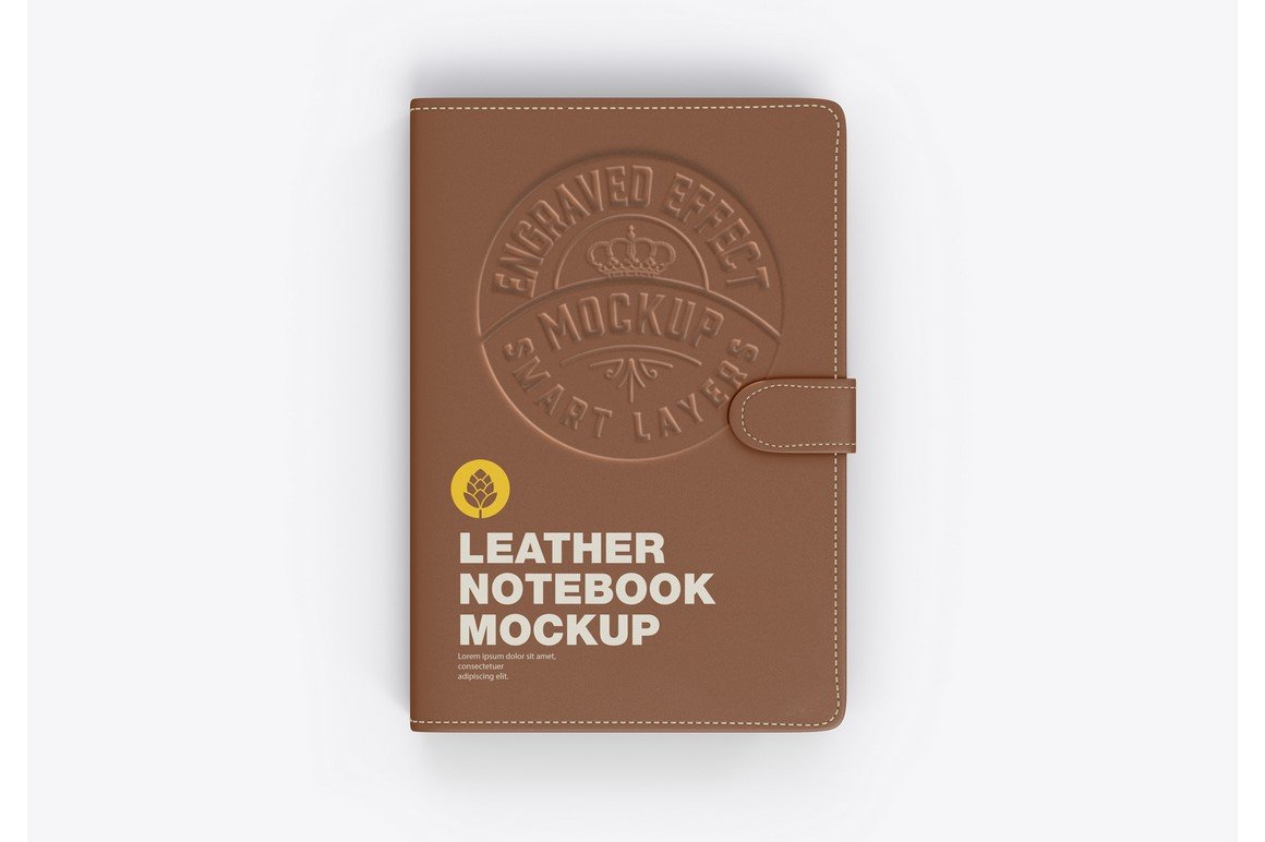 Picture of leather notepad with elegant design.