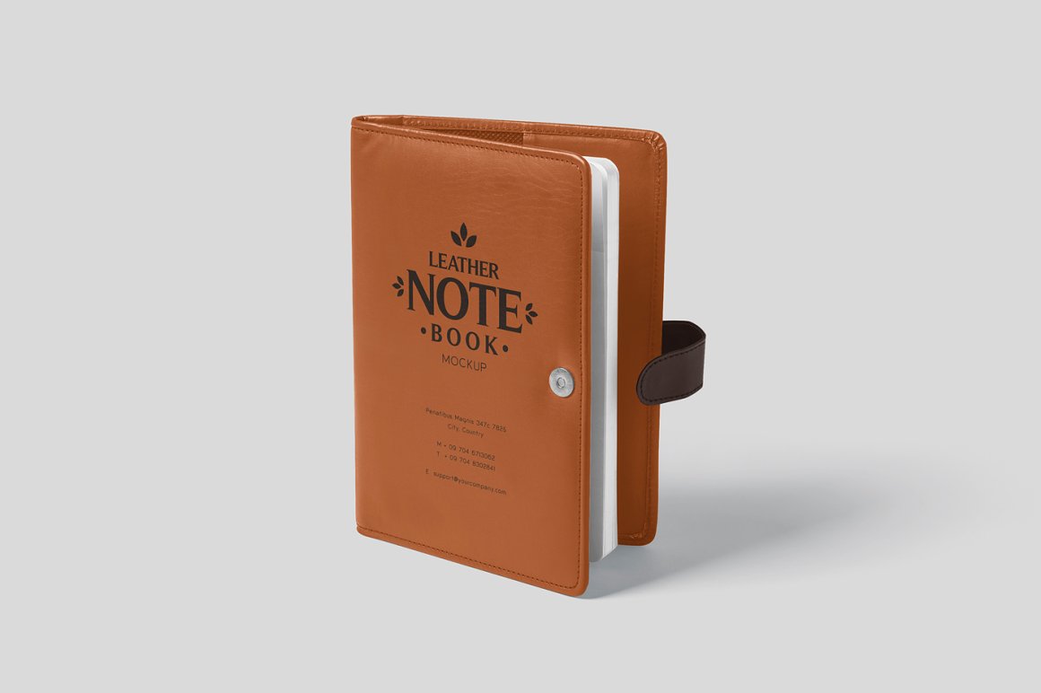 Picture of a leather notepad with wonderful design.