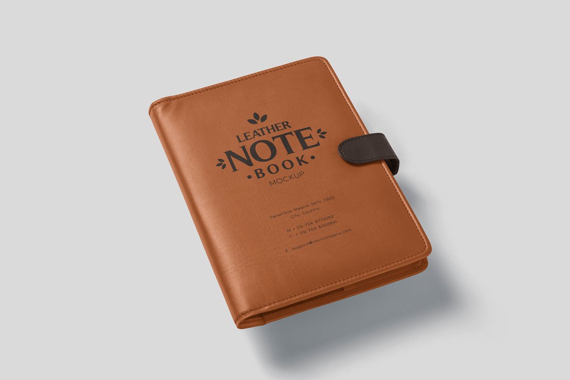 Image of a leather notepad with an irresistible design.