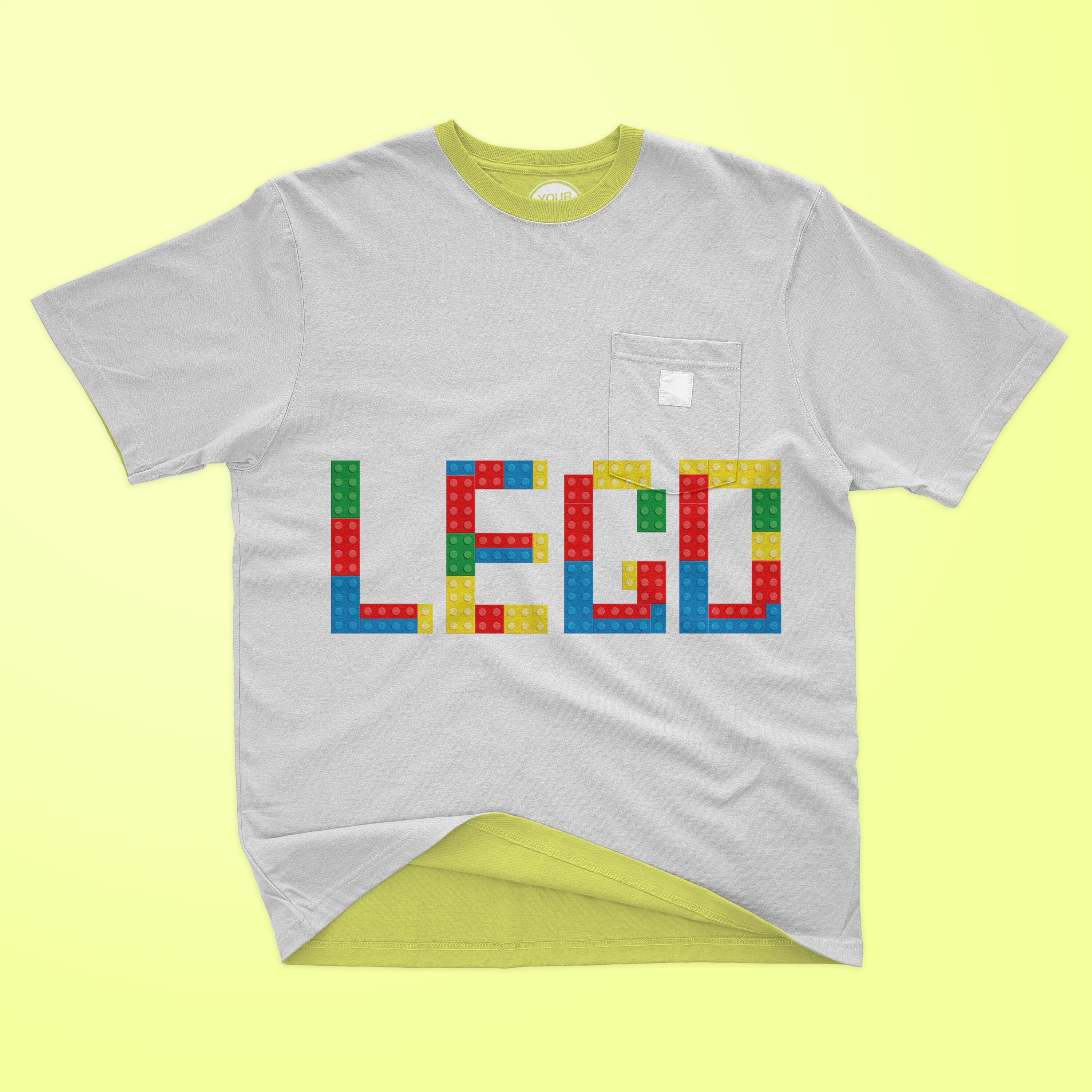 Colorful lego illustration for t-shirt design.