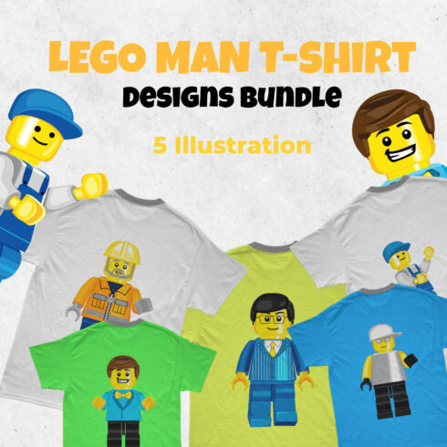 Lego Man SVG T-shirt Designs Bundle - main image preview.
