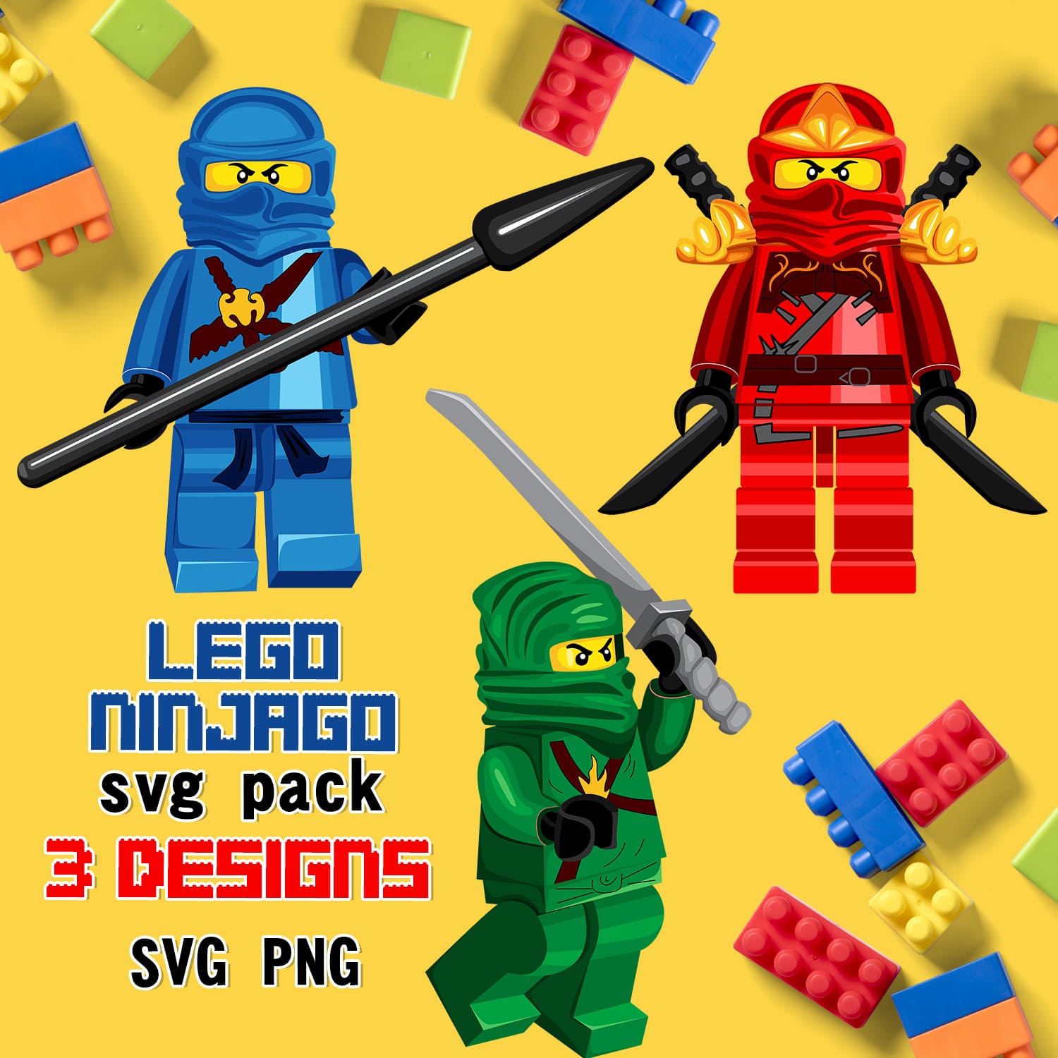 Lego Ninjago SVG T-shirt Designs Bundle - main image preview.