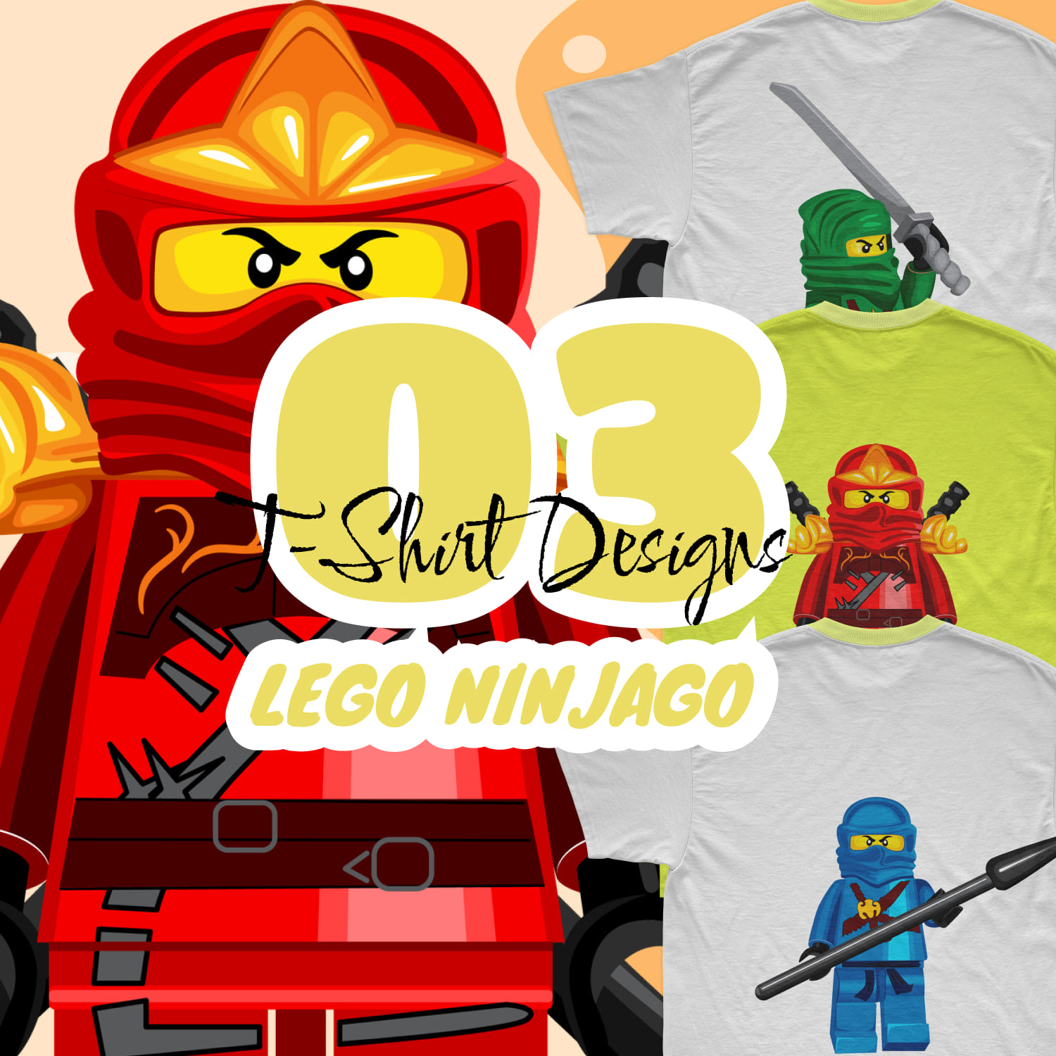 Lego Ninjago SVG T-shirt Designs Bundle - main image preview.