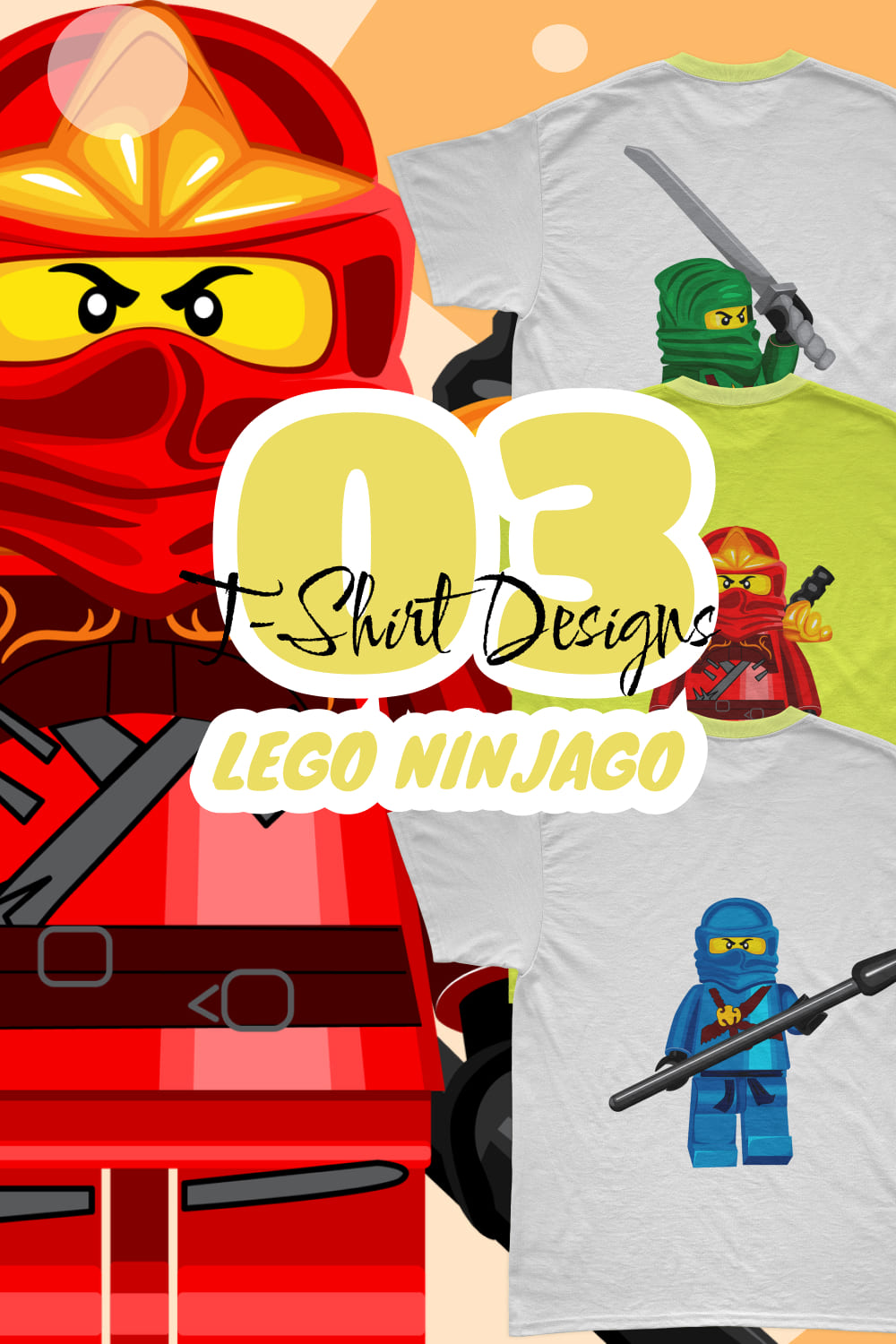Lego Ninjago SVG T-shirt Designs Bundle - pinterest image preview.