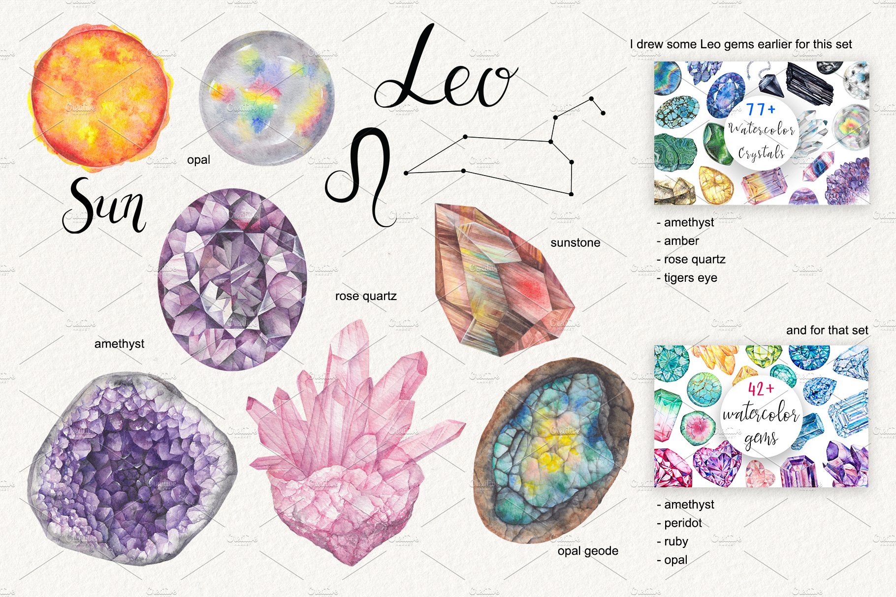 Colorful and pretty Leo stones.