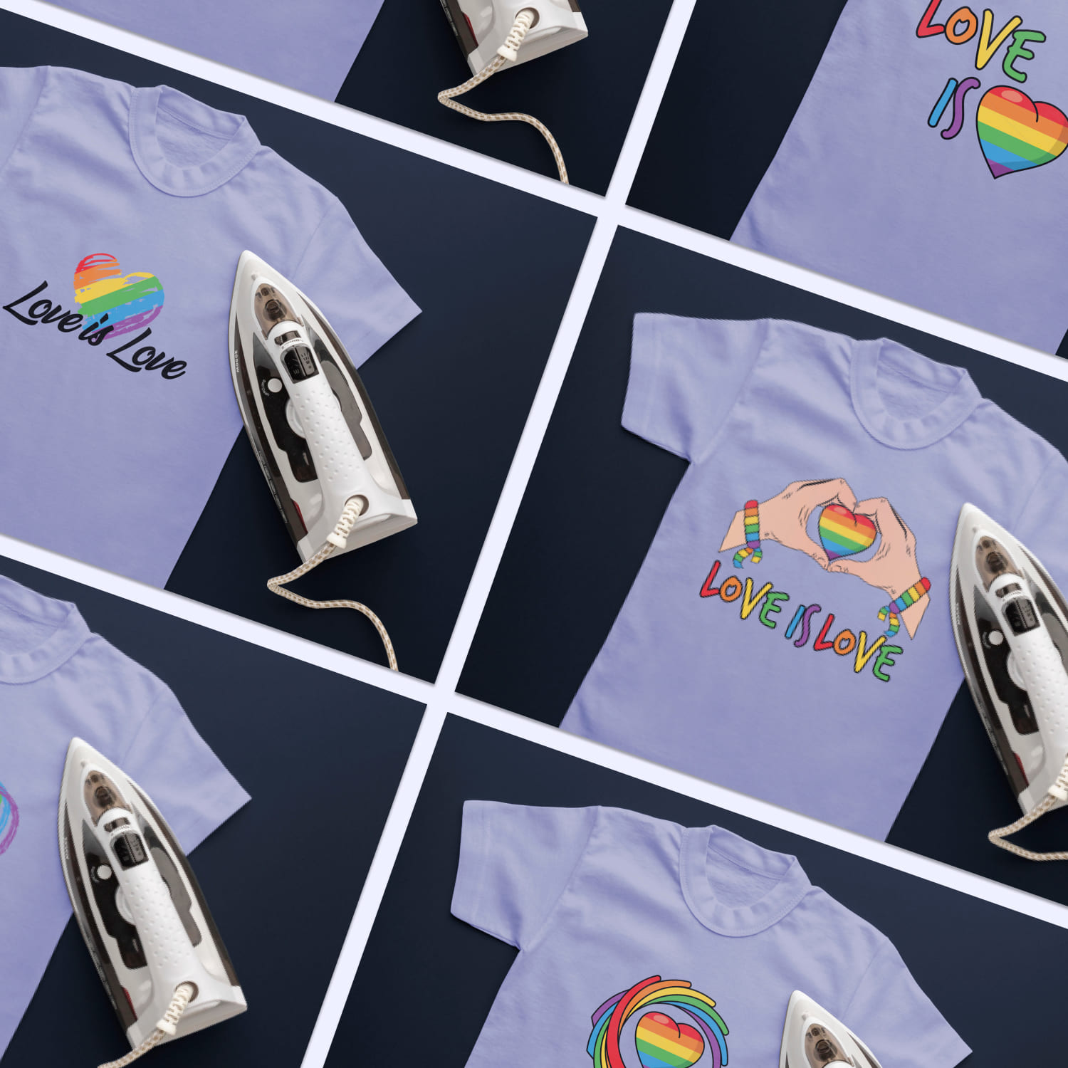 Lgbtq Love Is Love T-shirt Designs Bundle Cover.