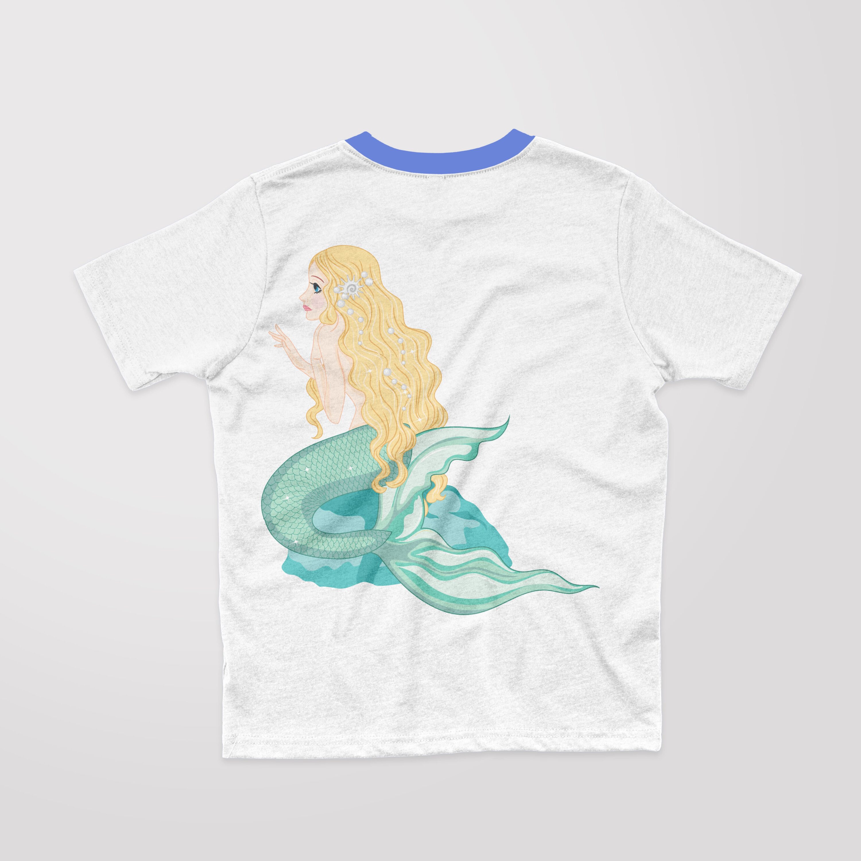 Shy mermaid with the light hair.