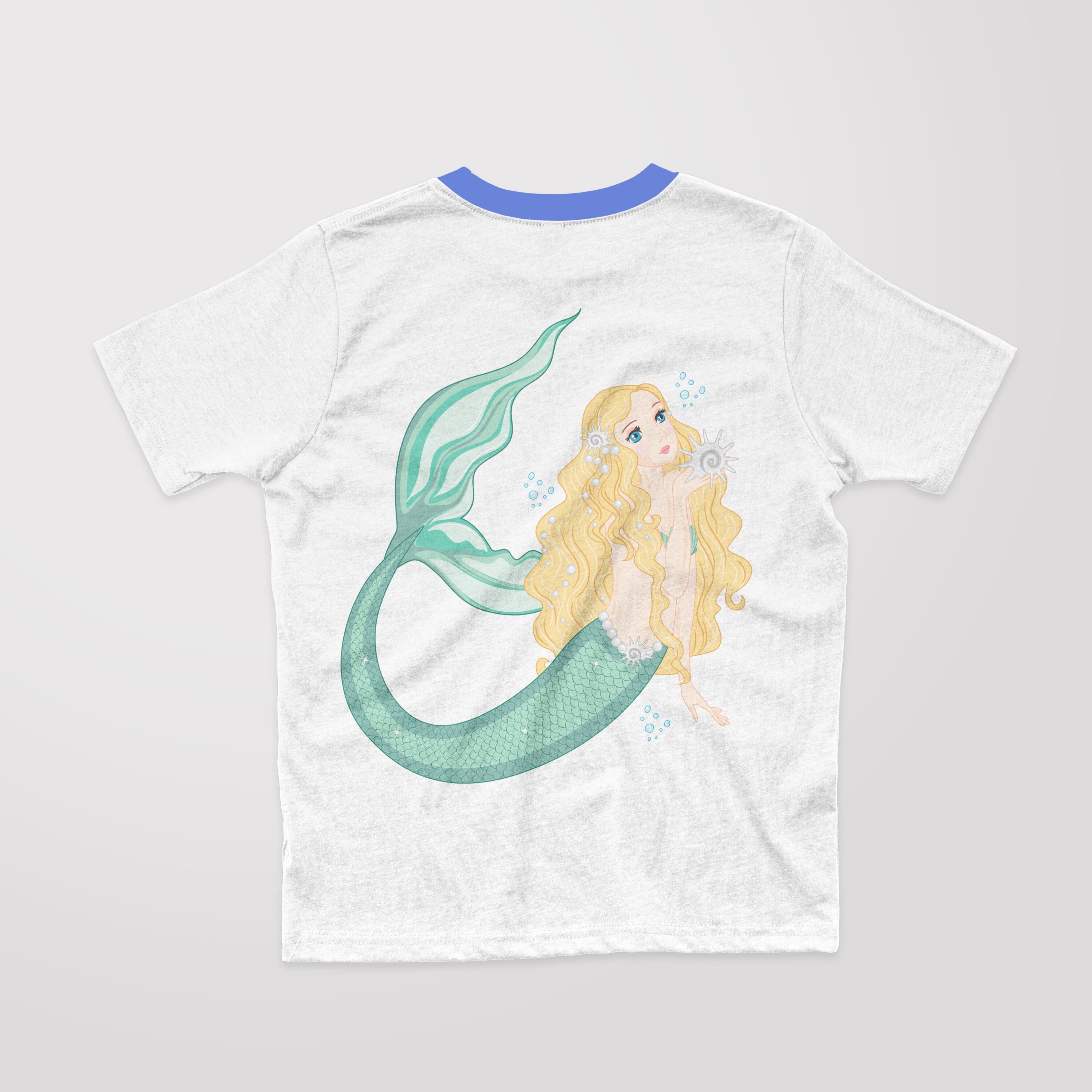 Pretty blonde mermaid with the green tail.
