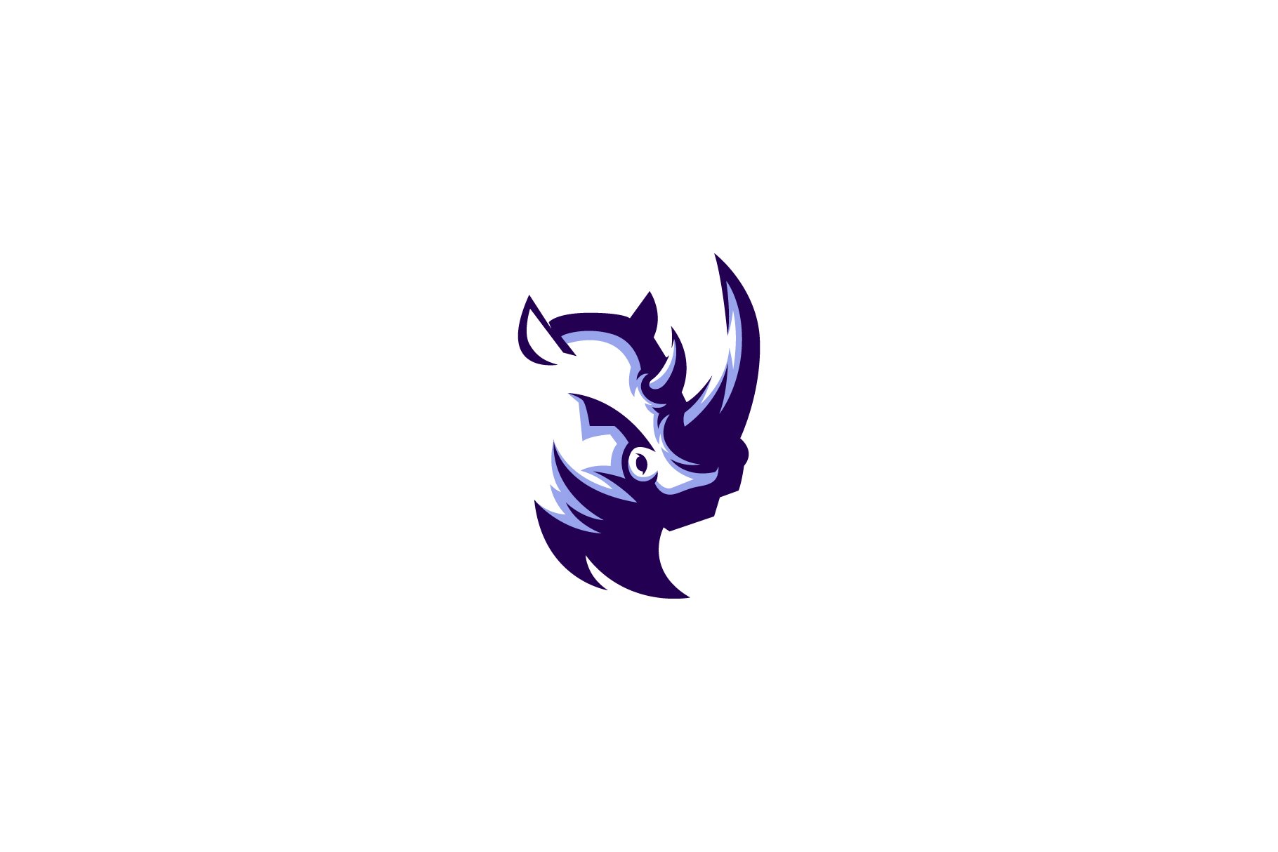 Minimalistic rhino logo.