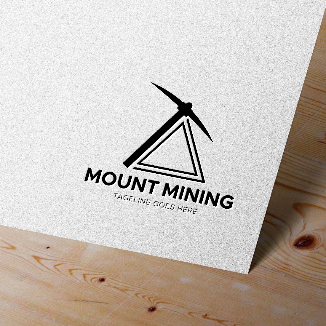 Mining Construction Company White Logo Template preview image.