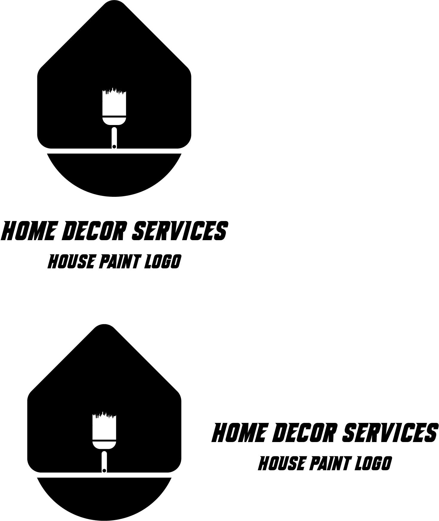 4 Unique Colors Home Decor Services Logo Template in black color.