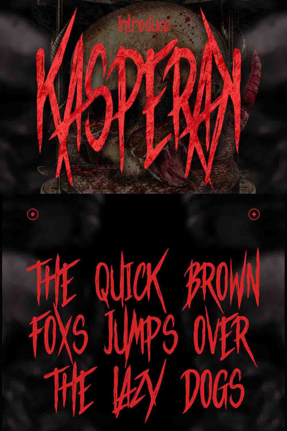 Kasperak - Horror Display Typeface Piinterest Collage image.