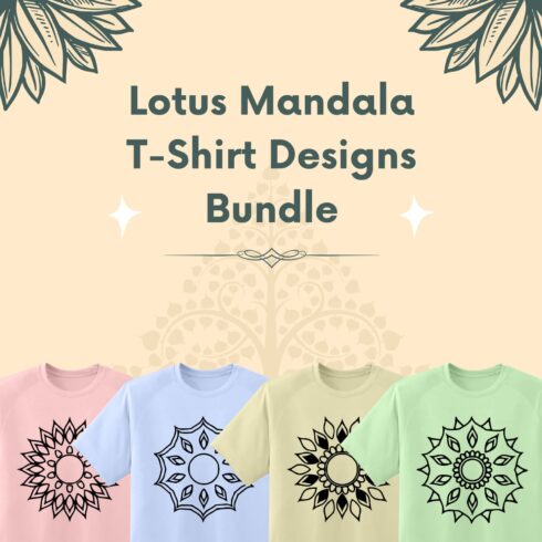 lotus mandala T-shirt Designs Bundle.