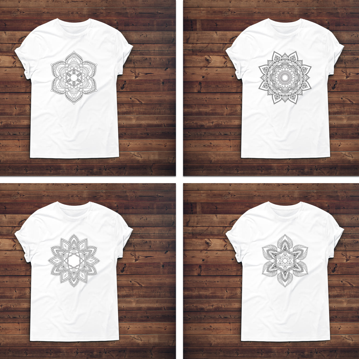Lotus Mandala T-shirt Designs Bundle cover.