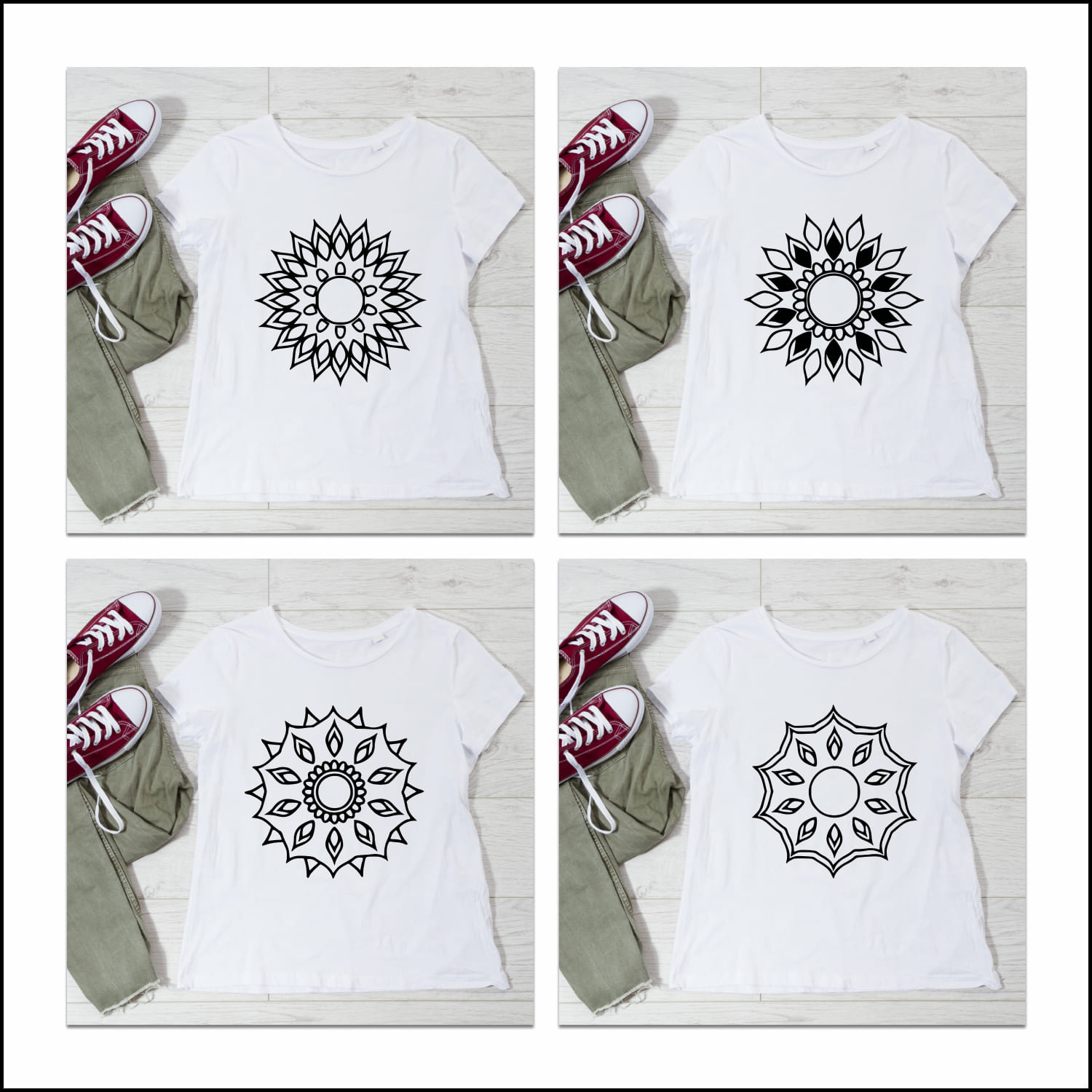 lotus mandala T-shirt Designs Bundle cover.