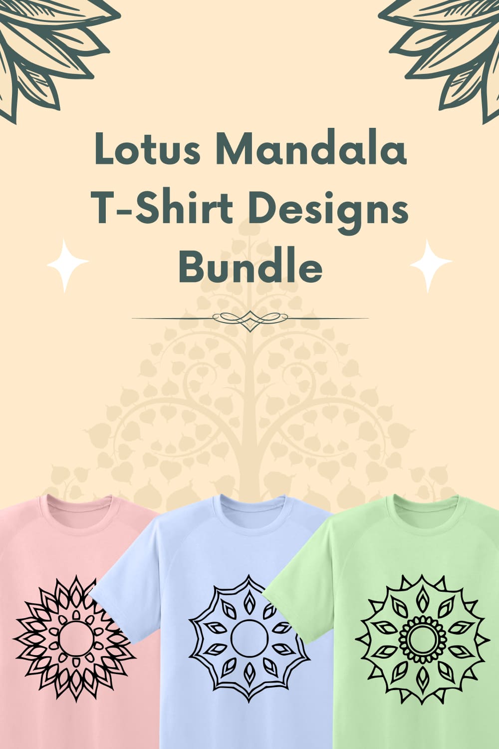 lotus mandala t shirt designs bundle 03 841