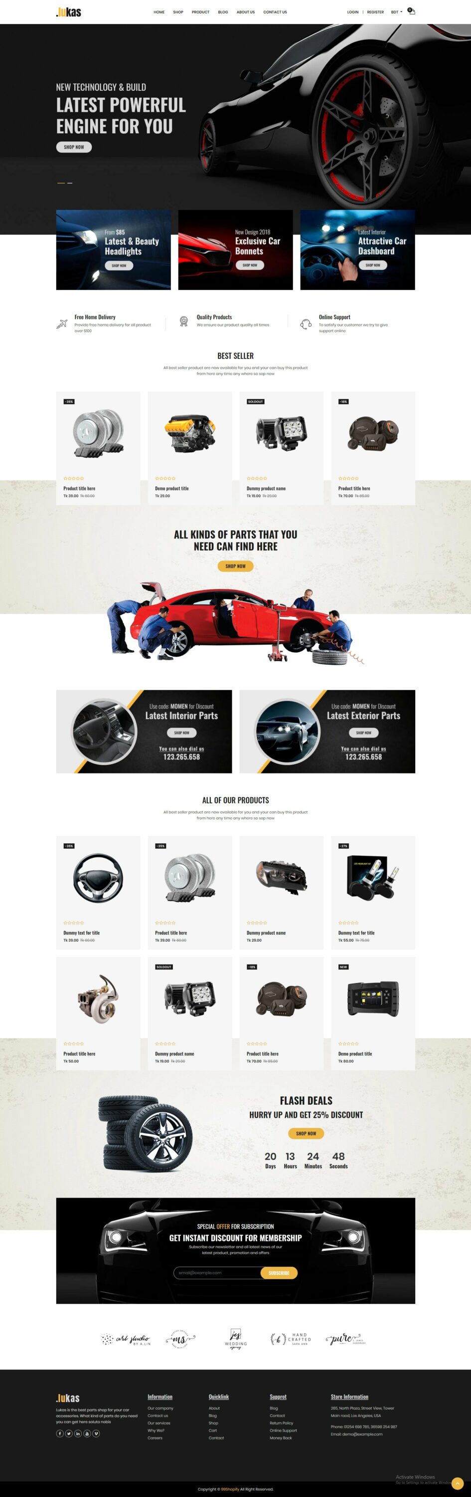 Cover image of Car Parts Store Shopify Theme.