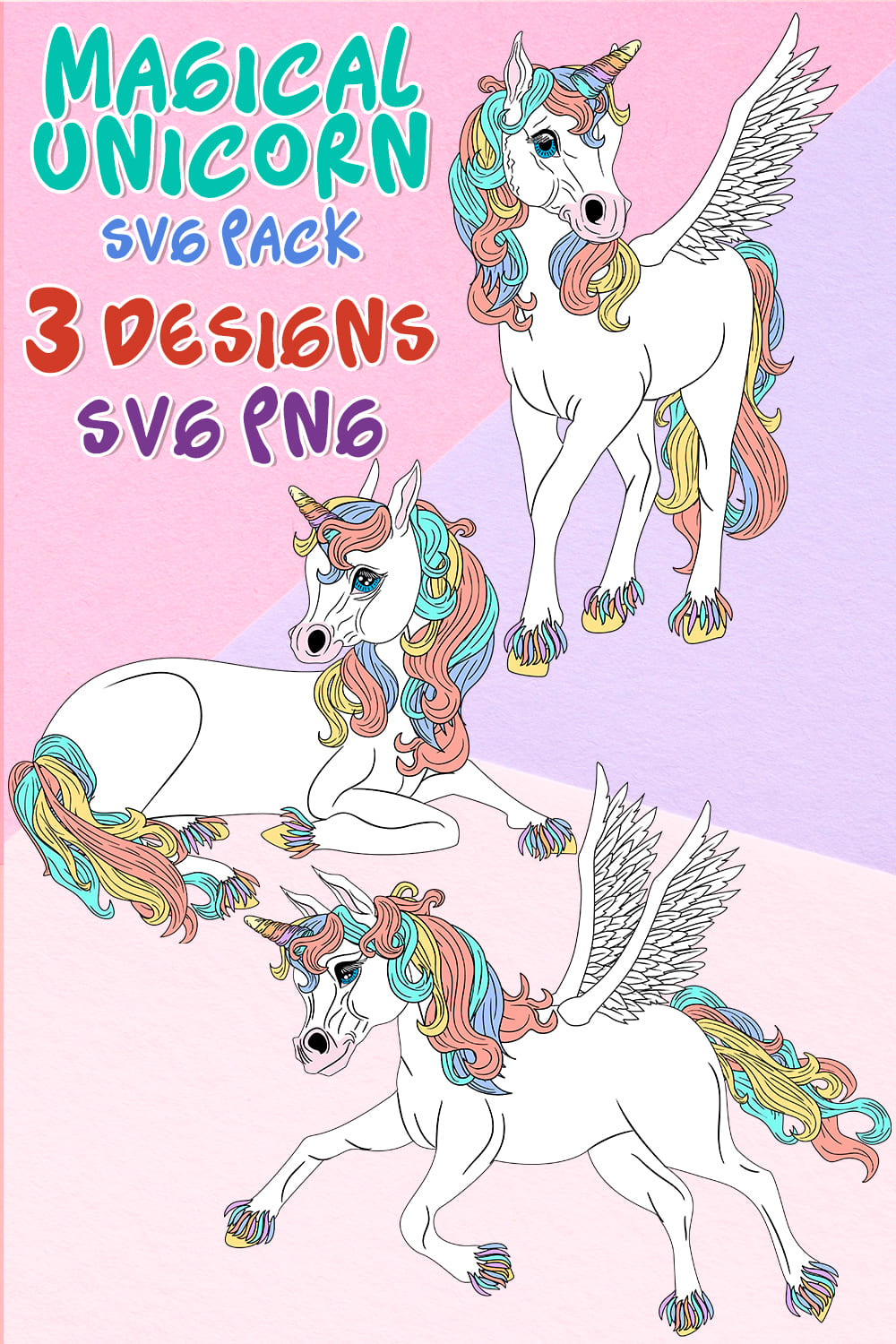 Magical Unicorn SVG - pinterest image preview.