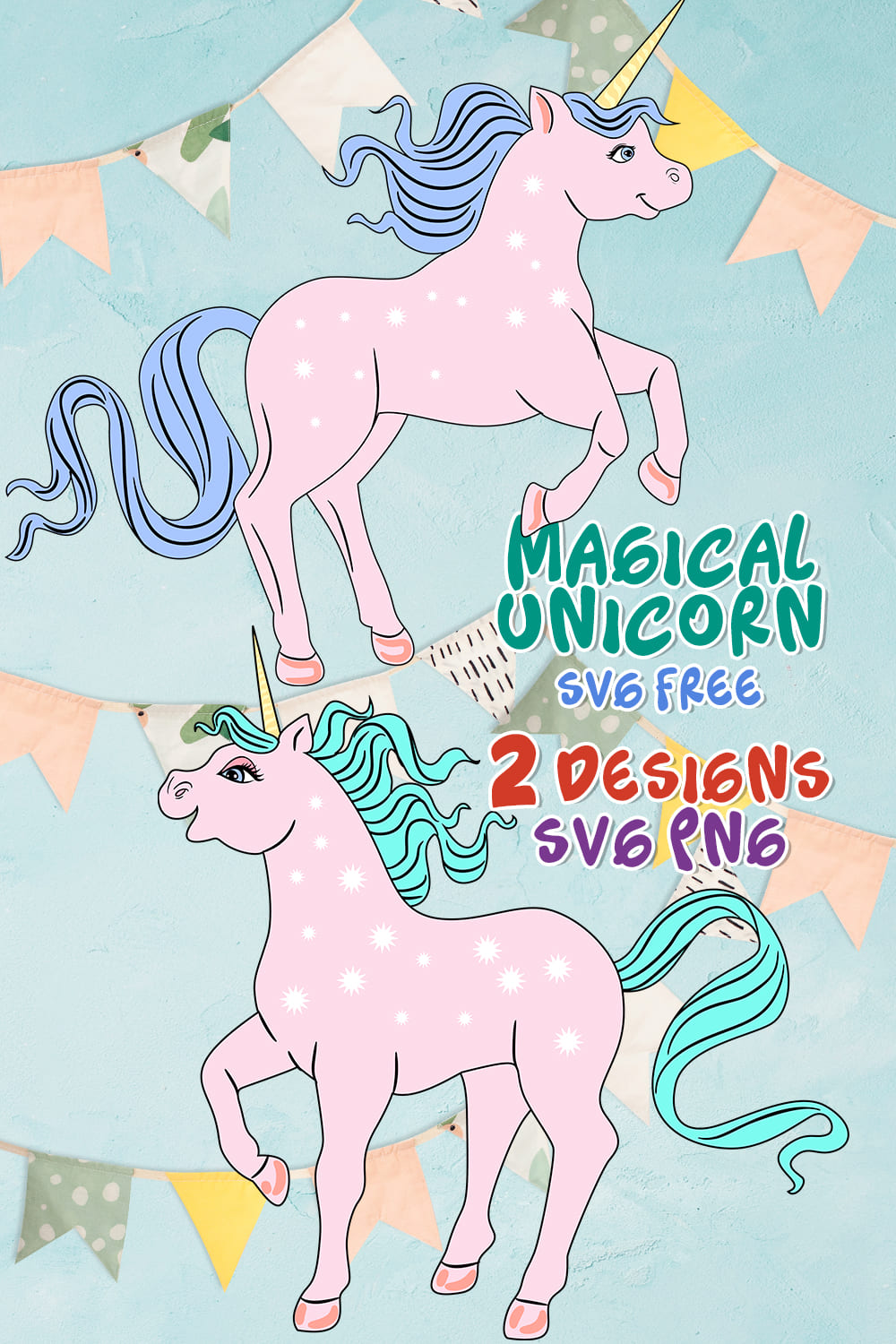 Magical Unicorn SVG Free - pinterest image preview.