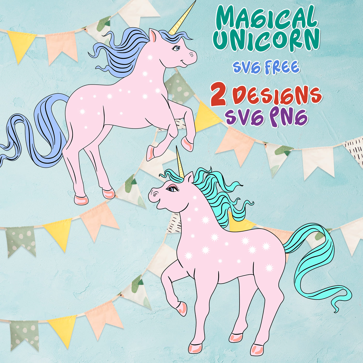 Magical Unicorn SVG Free - main image preview.