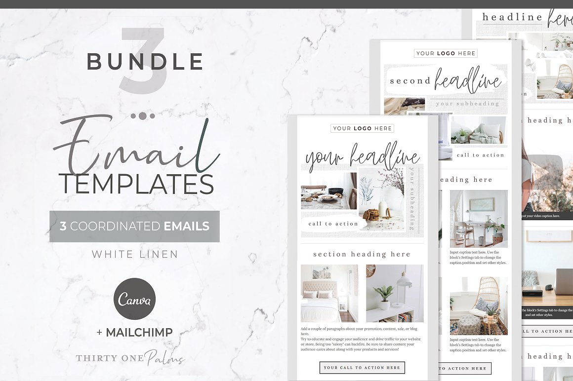 Collection images of beautiful email design templates.