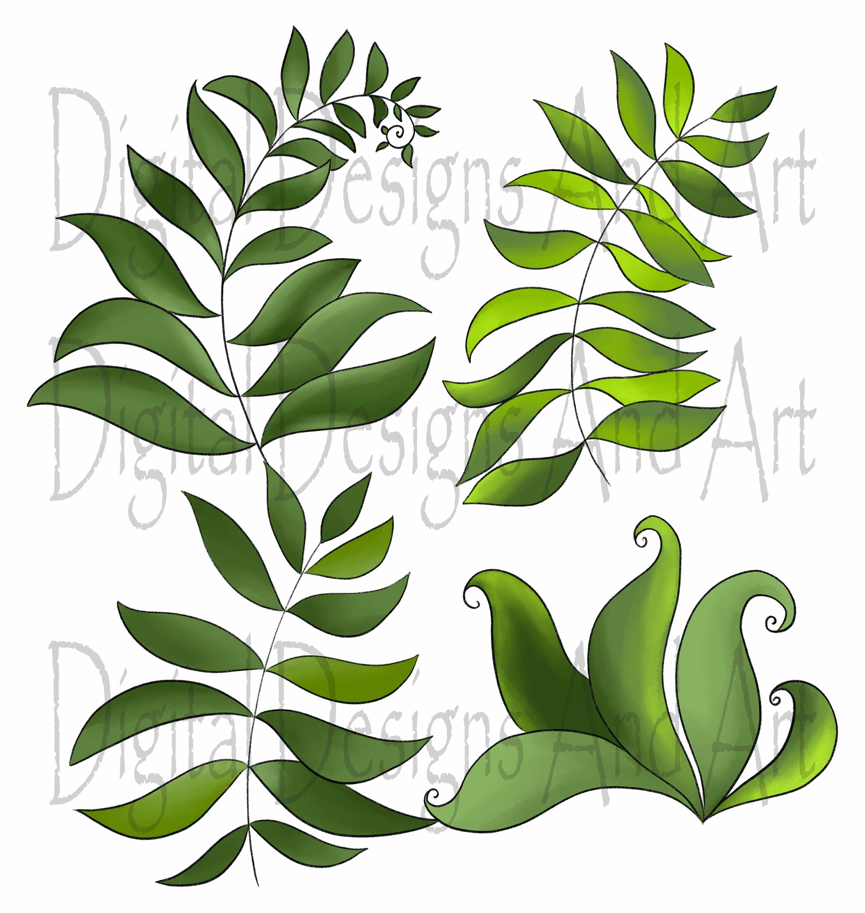 Simple green leaves for your illustration.