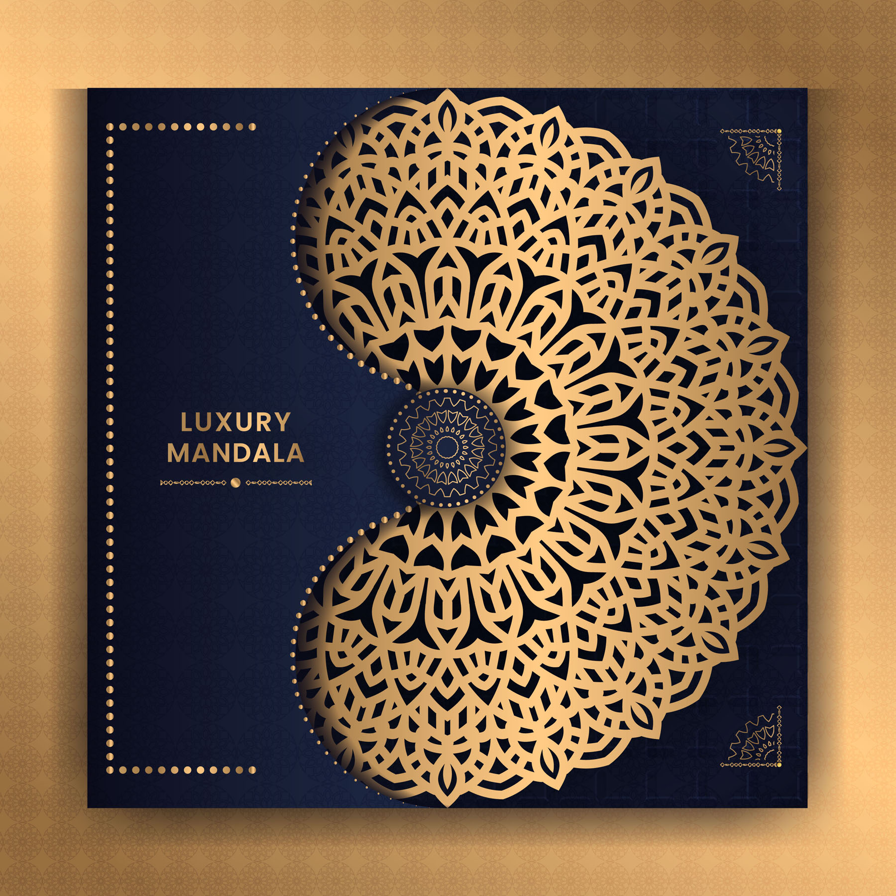 Luxury Mandala Gold Background Design preview image.