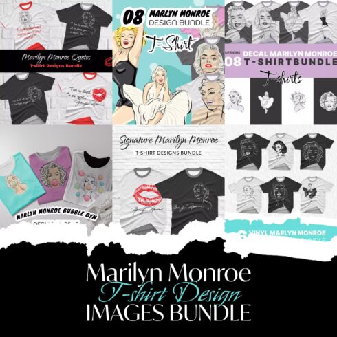 Marilyn Monroe T-shirt Design Images Bundle.