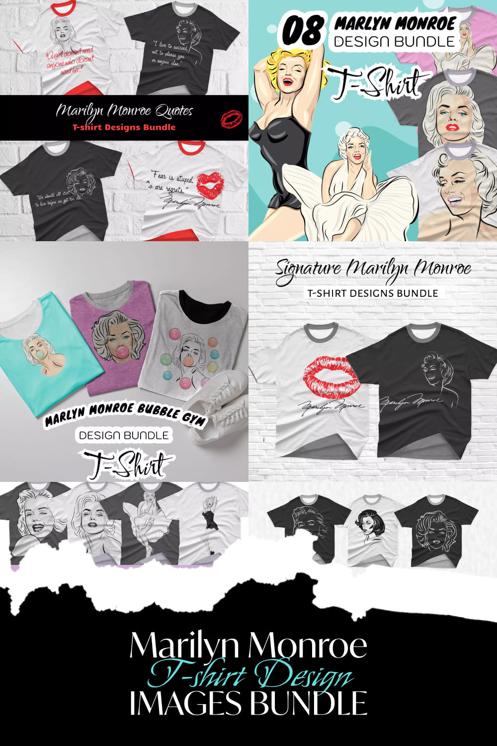 Marilyn Monroe T-shirt Design Images Bundle - Pinterest.