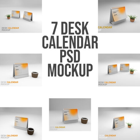 7 Desk Calendar PSD Mockup cover image.