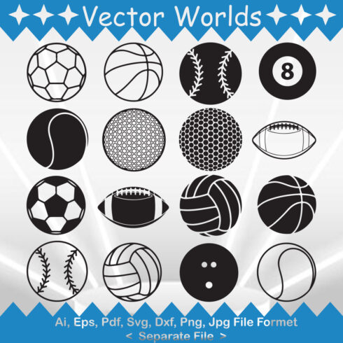 Collection of colorful vector images of balls.