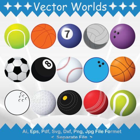 A selection of adorable vector images of balls.