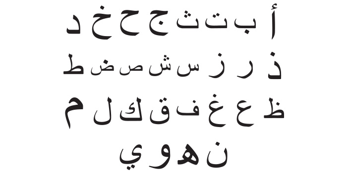 Adorable vector image of the arabic alphabet.
