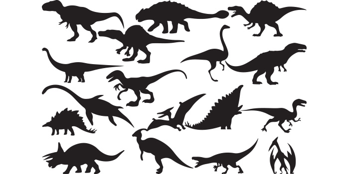 A selection of adorable dinosaur vector images.
