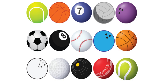 Pack of unique vector images of balls