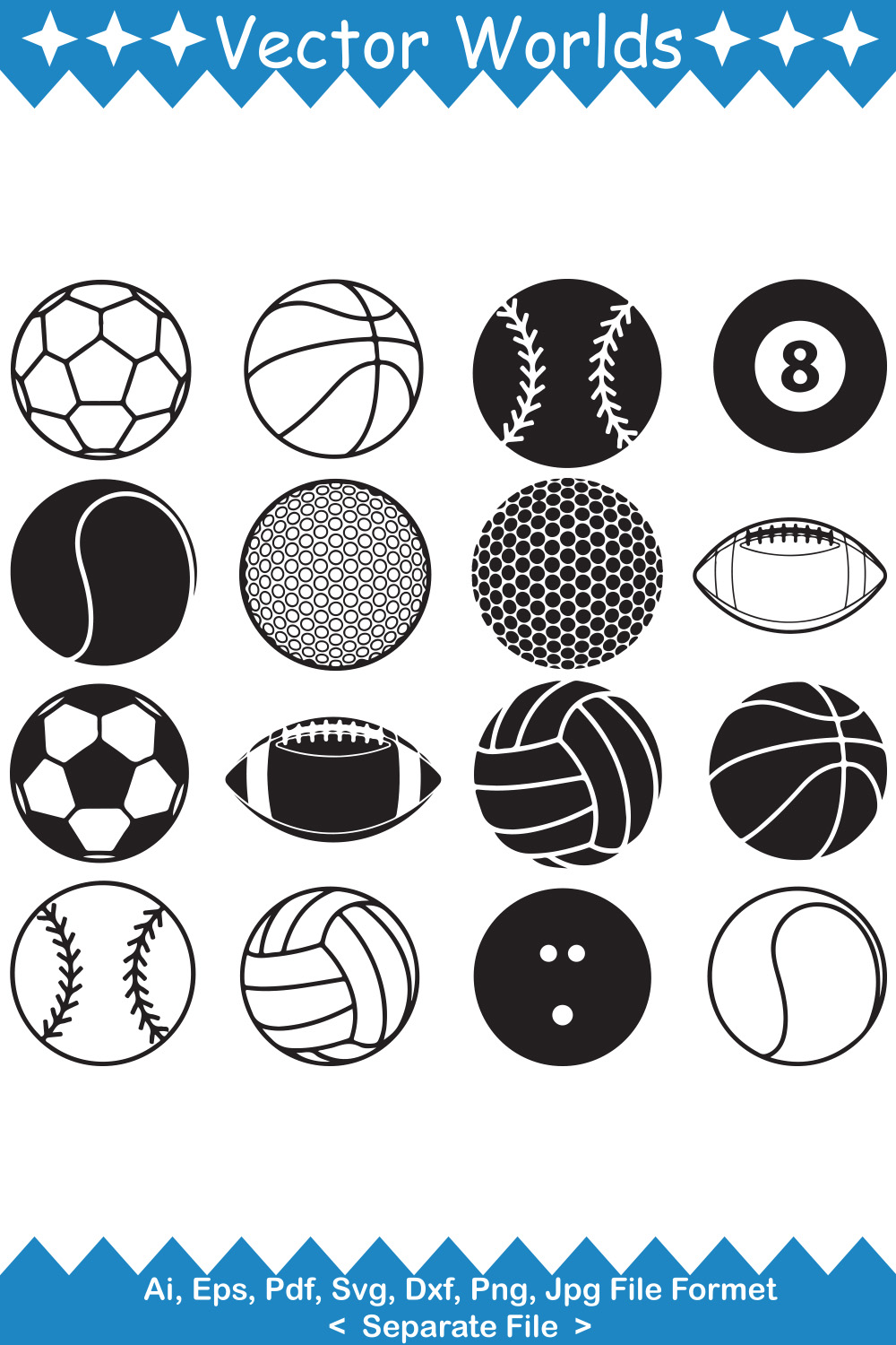 Collection of elegant vector images of balls.