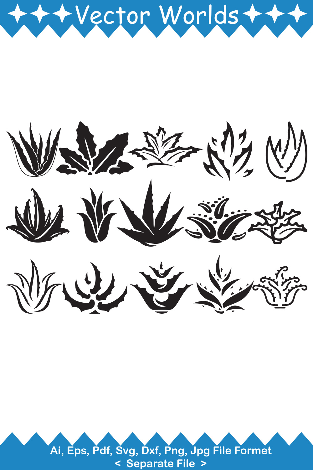 Collection of charming aloe vera vector images.