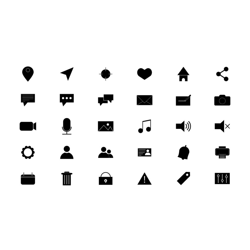 30 Glyph Essential Icon Pack Vector and SVG - MasterBundles