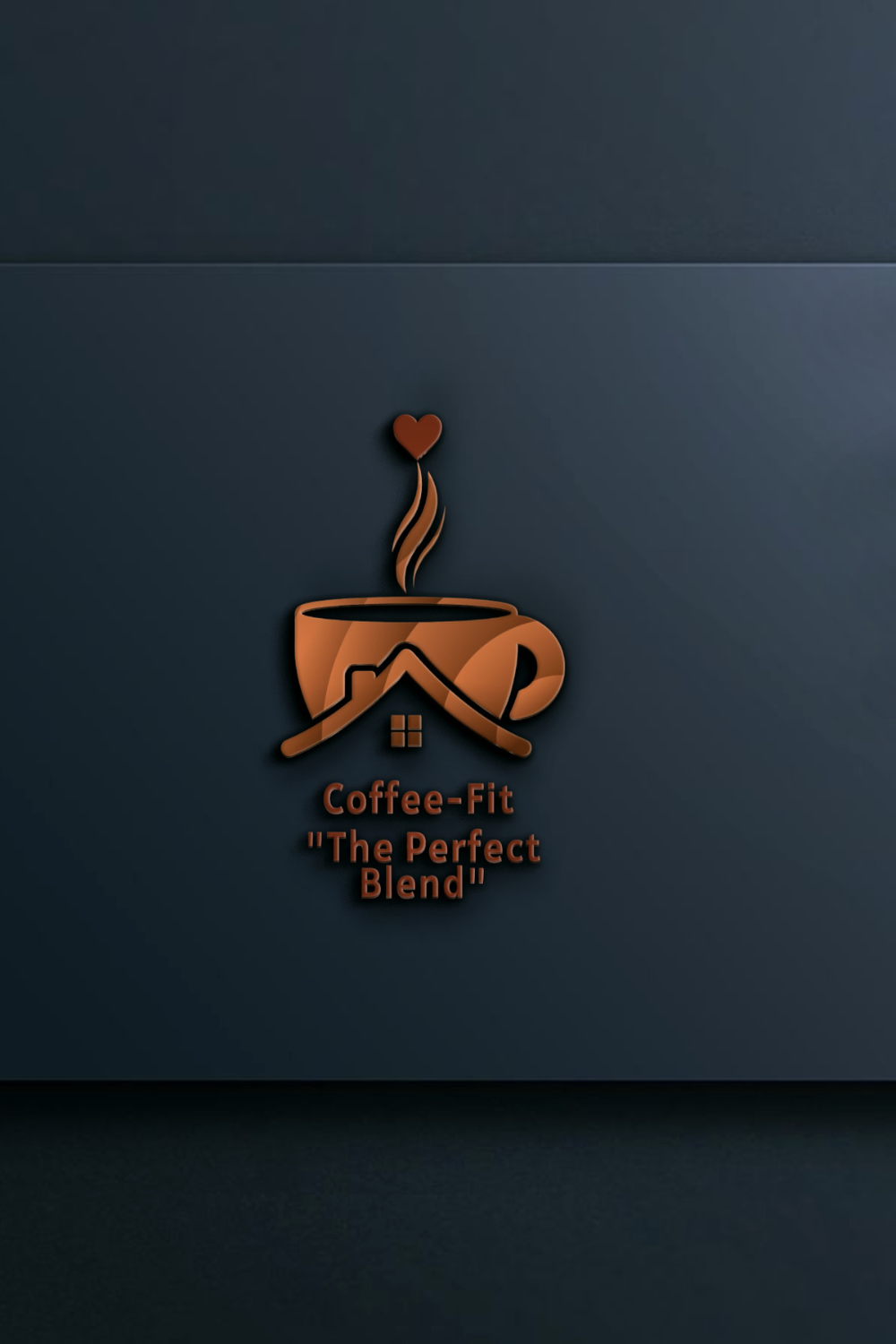 Coffee Shop 3d Logo Template pinterest image.