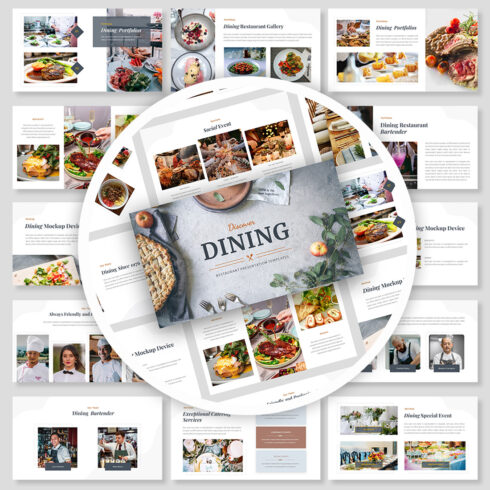 Dining - Restaurant Presentation Keynote Template main cover.