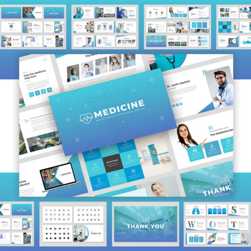 Medical Presentation Business Google Slides Template cover image.