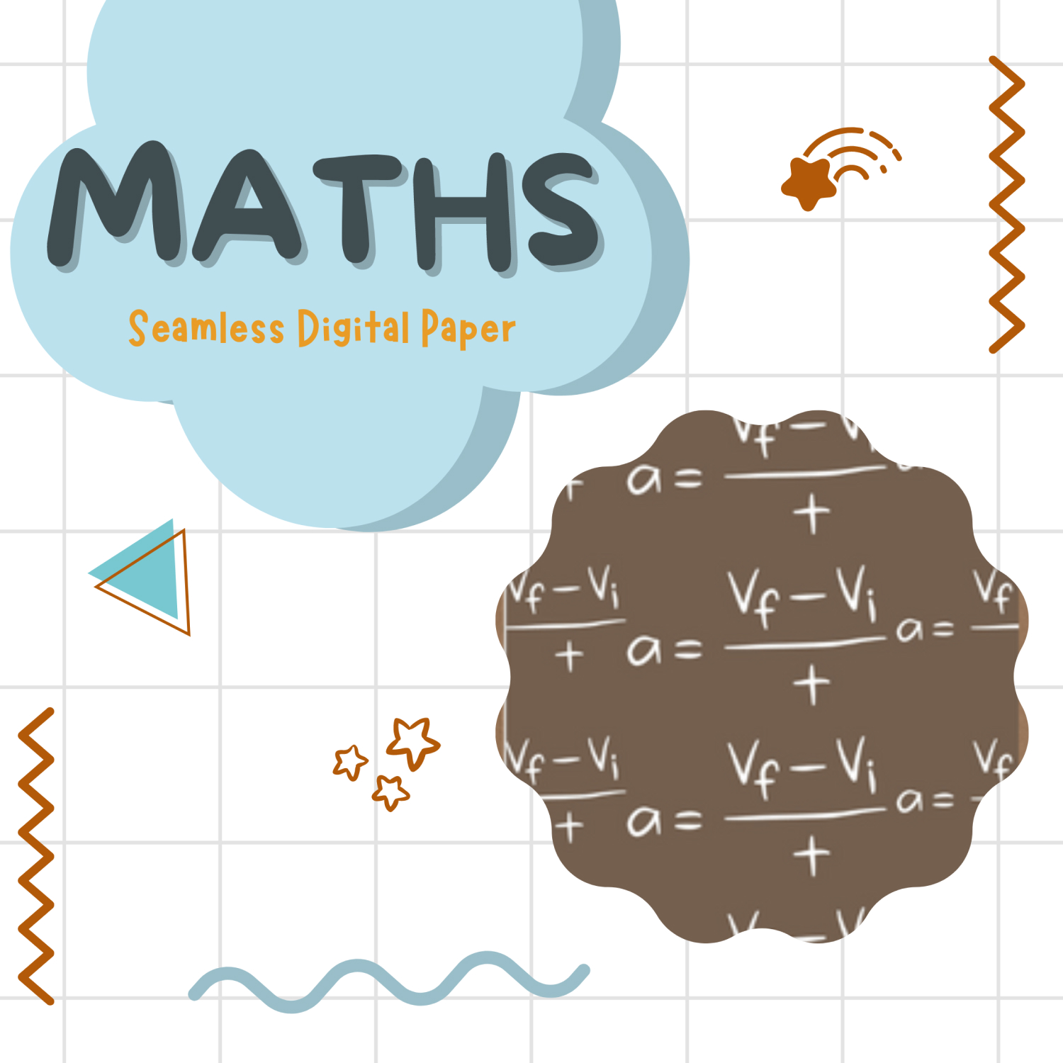 Maths Seamless Digital Paper, Maths JPG.