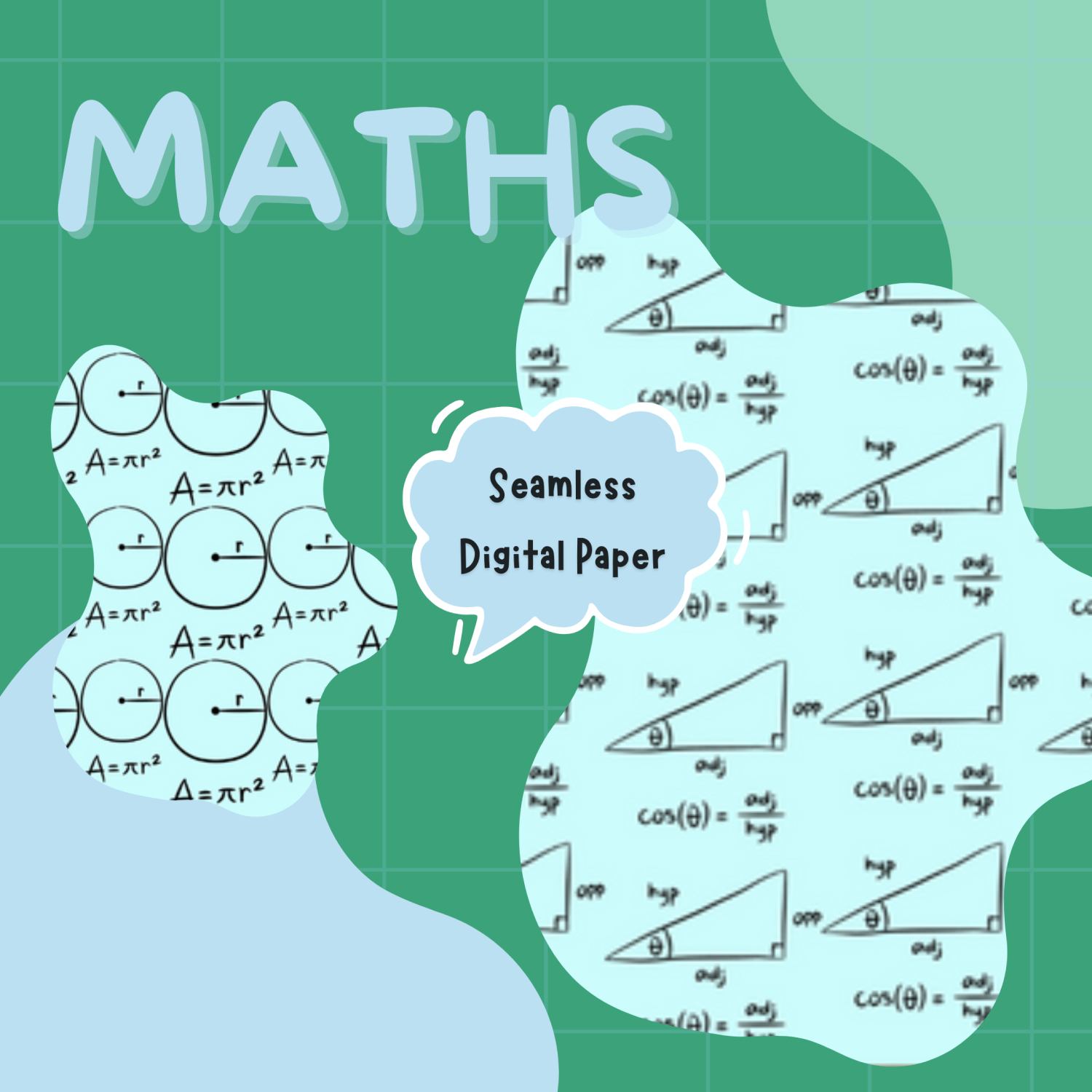 Maths Seamless Digital Paper, Maths JPG.