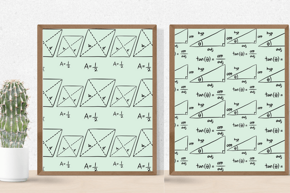 Light green background with the maths formulas.