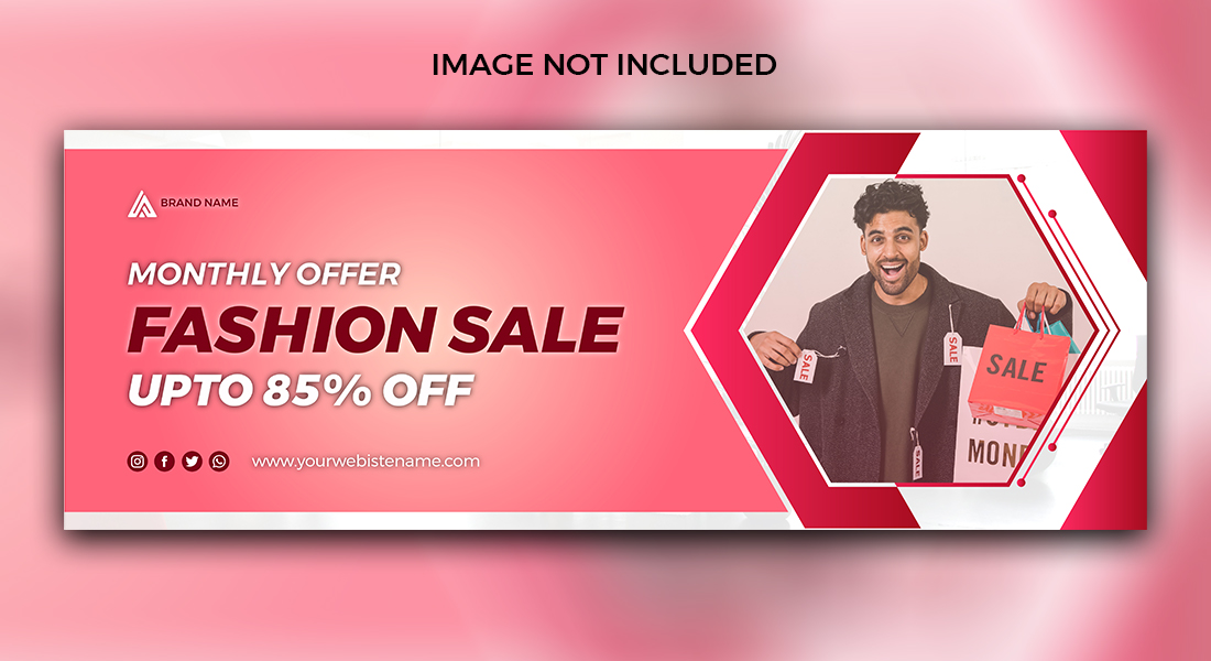 Fashion Sale Banner Facebook Cover Templates preview image.